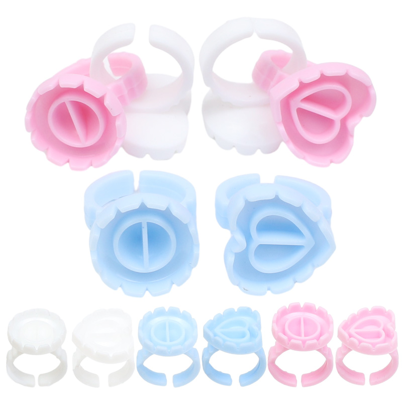 Eyelash Extension Glue - 100pcs/bag Disposable Eyelash Extension Glue Ring