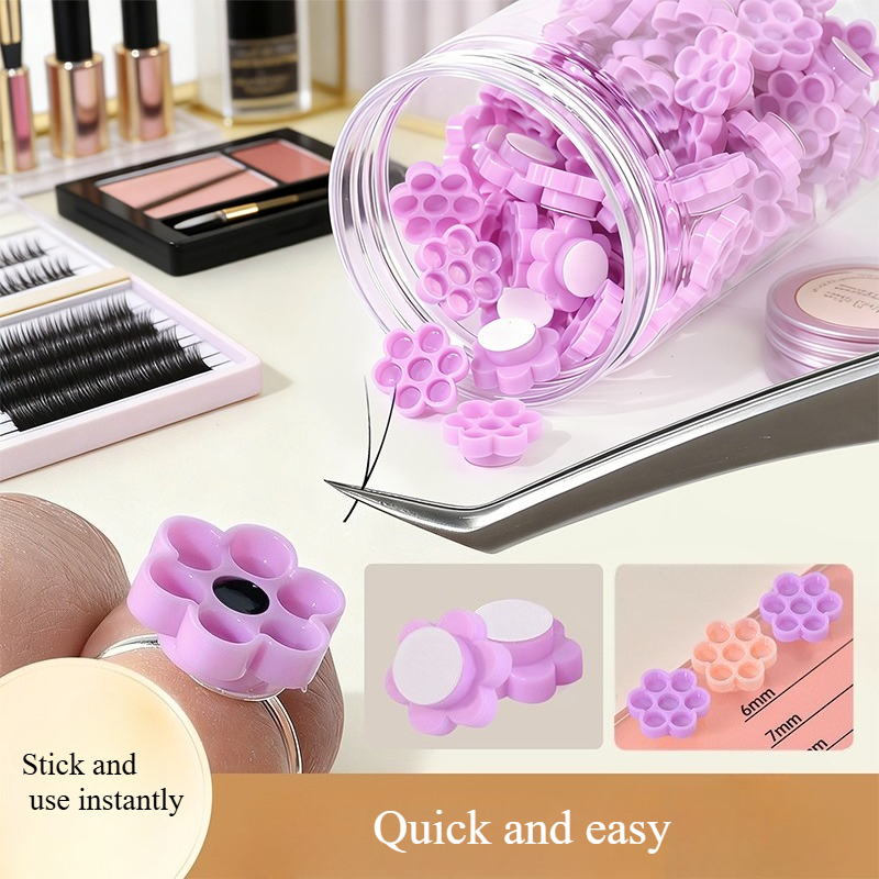 Eyelash Extension Glue - 120pcs Eyelash Extension Glue Holder Honeycomb