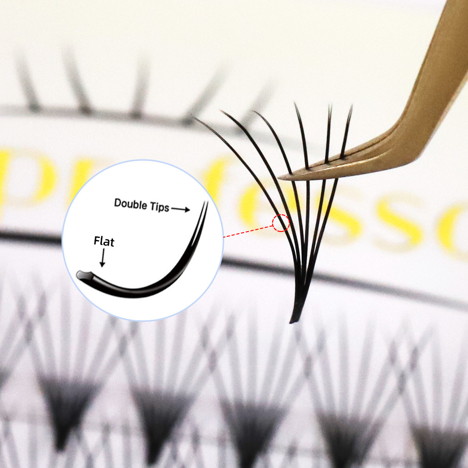 Eyelash Extension Double Lash - Flat Premade Eyelash Fan 3D 4D