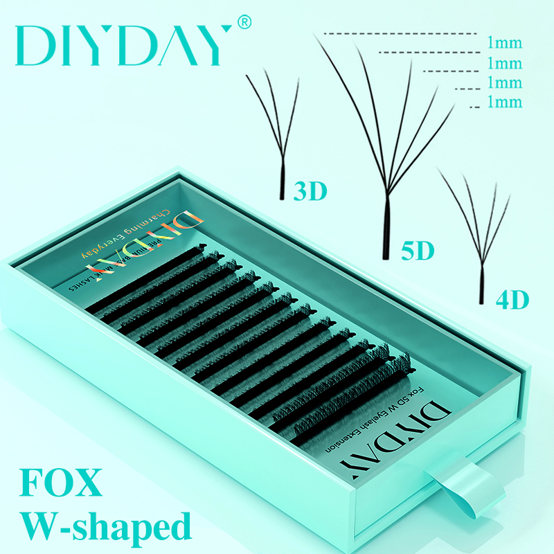 DIYDAY Foxy W-Shaped 3D 4D 5D  - огляд і ціна Eyelash Extension Volume Cat Eye