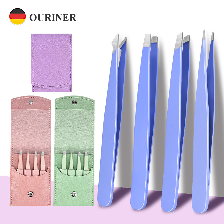 4Pcs Eyebrow Tweezers Hair Rem - огляд і ціна Eyelash Extension Removal