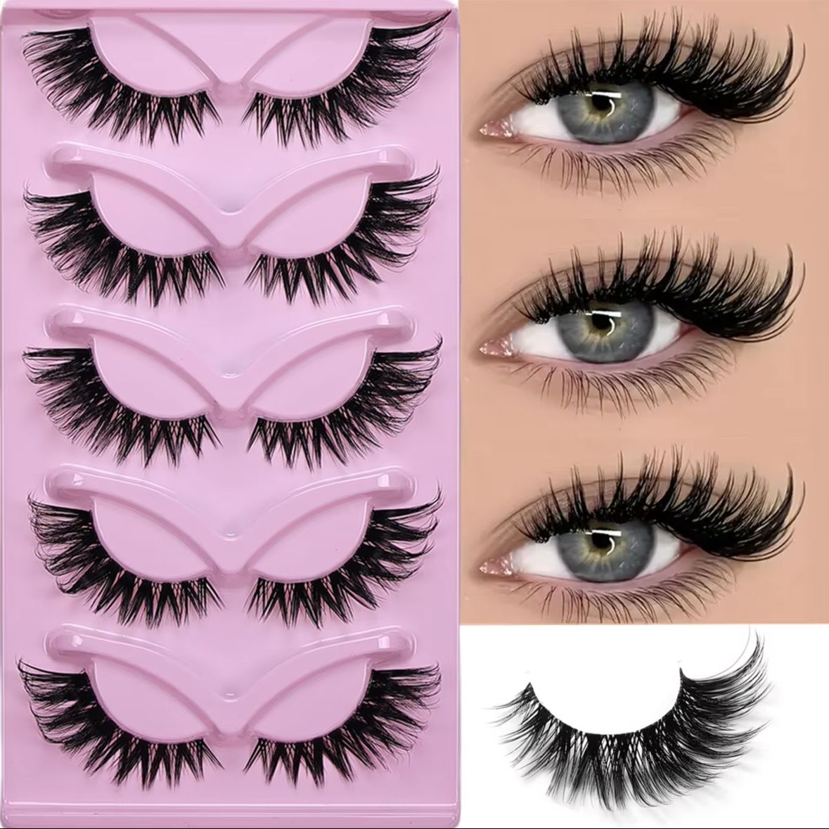 5 Pairs Cat Eye False Eyelashe - огляд і ціна Eyelash Extension Volume Cat Eye