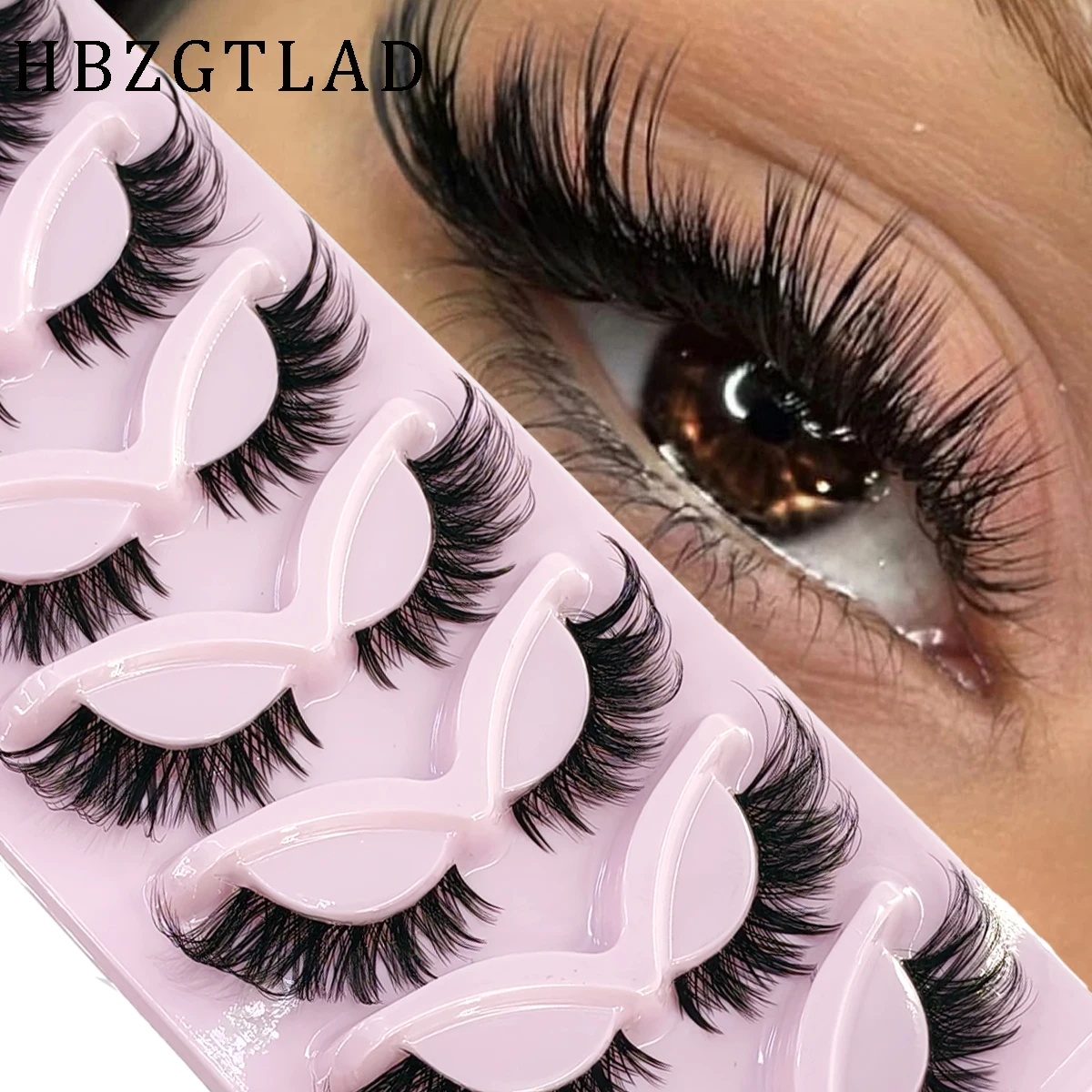 HBZGTLAD 7pairs Spiky Fox Eye  - огляд і ціна Eyelash Extension Volume Cat Eye