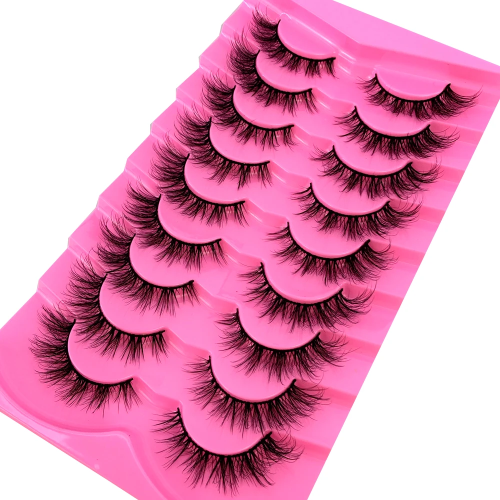 AMSDCN 9 Pairs Mink Lashes Flu - огляд і ціна Eyelash Extension Volume Cat Eye