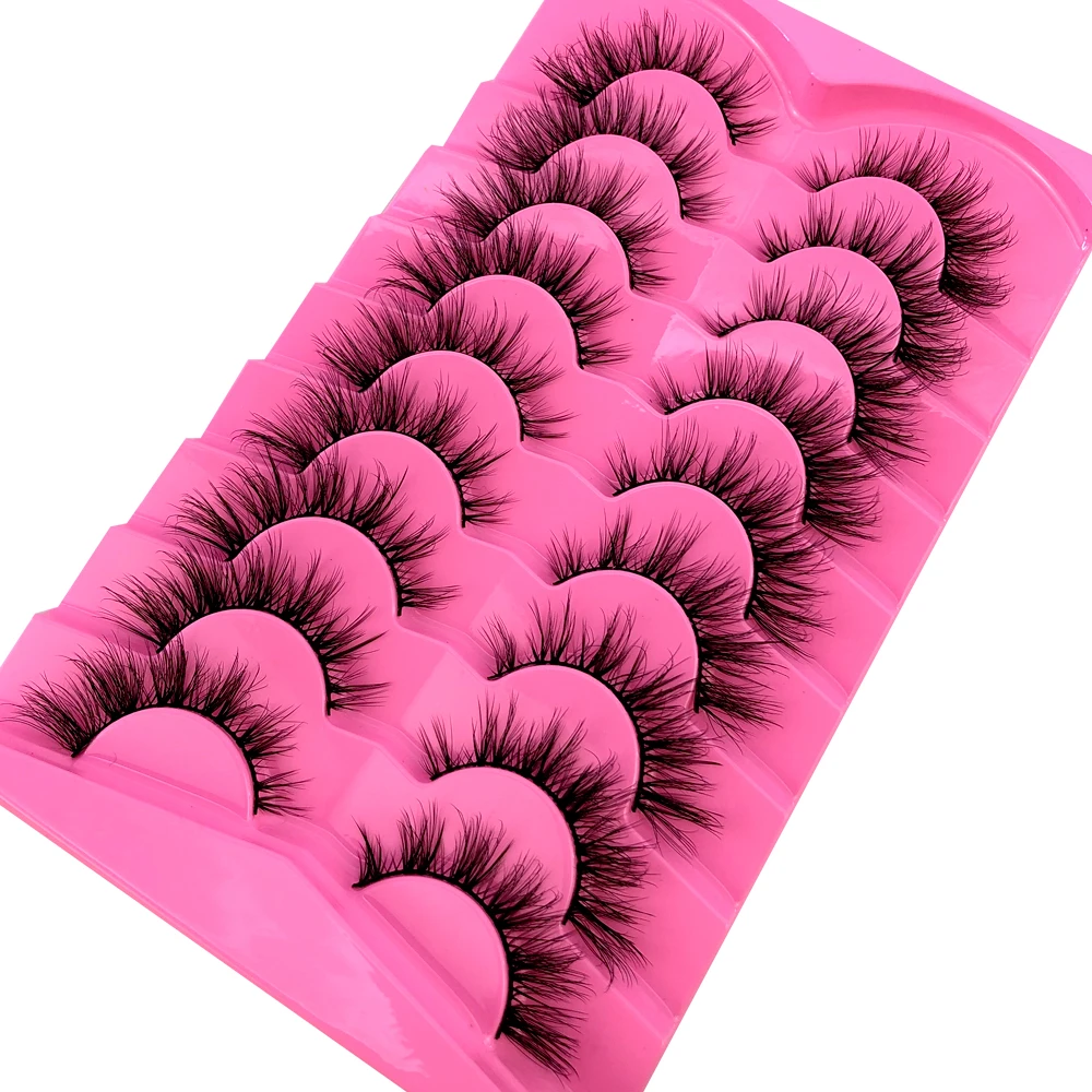 AMSDCN 9 Pairs Mink Lashes Flu - огляд і ціна Eyelash Extension Volume Cat Eye